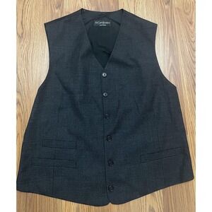 Yves Saint Laurent Suit Vest Mens Medium Houndstooth Wool 5 Button Formal
